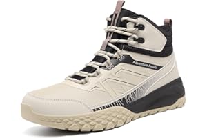 ARTOPEAK Men's Waterproof Hiking Boots with Built-in Gaiters, Ankle High Non-Slip Outdoor Trekking Shoes for Backpacking, Trail & Mud