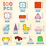 Xekel 100Pcs Magnetic Tiles STEM Building Blocks Educational Toys view 3