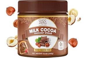 ChocZero Milk Chocolate Hazelnut Spread - Keto Friendly, No Sugar Added, Best Low Carb Dessert, Perfect Topping for Almond Fl