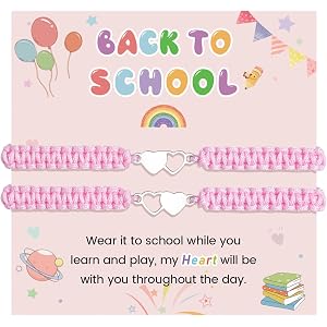 PZXHRY 2pcs Mother Daughter Bracelets Back to School First Day of School