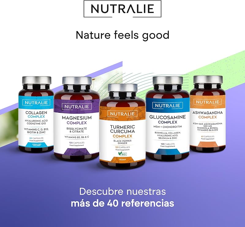 Triple Magnesio Complex Bisglicinato + Malato + Taurato Cansancio, Fatiga, Energía y Sistema Nervioso, con Vitamina B6-120 Cápsulas Nutralie — foto 5 de 6