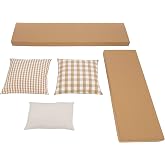 Linon Harris Beige 2 Piece Nook Cushion Set with 3 Coordinating Accent Pillows by Linon - Only Fits Harris Nook Collection