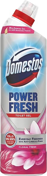 Domestos Power Fresh Floral Toilet Gel 6x750ml removes 99.99% germs view 2