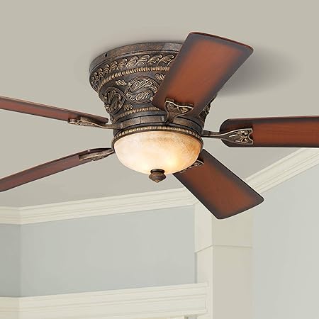 52 Ancestry Vintage Hugger Ceiling Fan With Light Led Dimmable