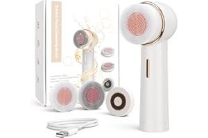 AFEIOFT Bidirectional Rotation Facial Cleansing Brush for Women,Rechargeable Waterproof Face Exfoliator Brush for Deep Cleansing,Women Mom Her Christmas Gifts/Stocking Stuffer​ White
