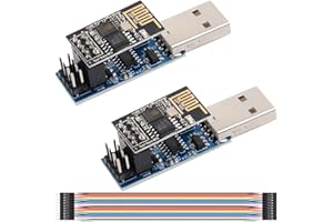DKARDU 2 pcs USB to ESP8266 Adapter Module CH340C chip with Reset Button + 2 pcs 4MB ESP-01S WiFi Serial Transceiver Module w