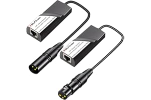 SIUNIMAS Pro RJ45 to 3Pin XLR Male-Female Audio Converter Extender Box Build-in Audio Isolators Connecting Over Cat5 / Cat6 etc Quality Gold Coating Audio Connectors (SIMRJ45-XLR (XLR F-M Connectors))