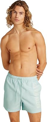 Fato de banho masculino com cordão médio e cintura ajustável, cinzento (Moonlight Jade), 6XL