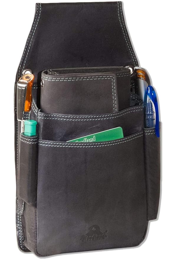 Profi Kellner-Set | Kellnerbörse + Kellnertasche/Kellnerholster | Material: Echtes Büffelleder | Farbe: Anthrazit / Schwarz |