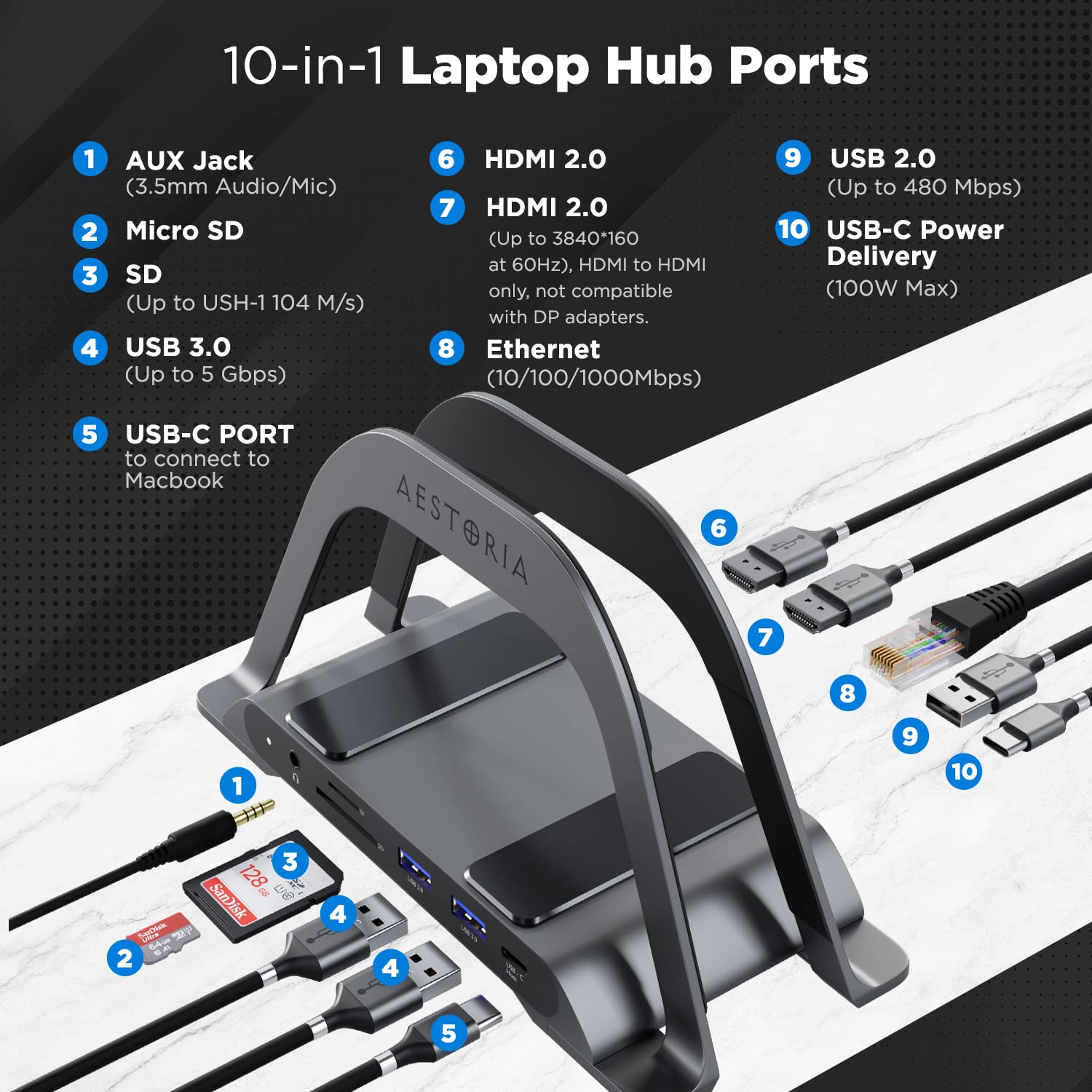 Mua Aestoria Windows USB C Docking Station Dual Monitor - 10 Ports with ...