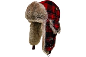 ALKAIDSTAR Fur Winter Trapper Hat,Wool Faux Fur Aviator Ski Trapper Trooper Pilot Snow Eskimo Hat with Ear Flaps for Men & Women