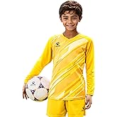 KELME Kids Padded Goalie Shirt,Youth Goalkeeper Jersey,Long Sleeve Soccer Football Training Uniform