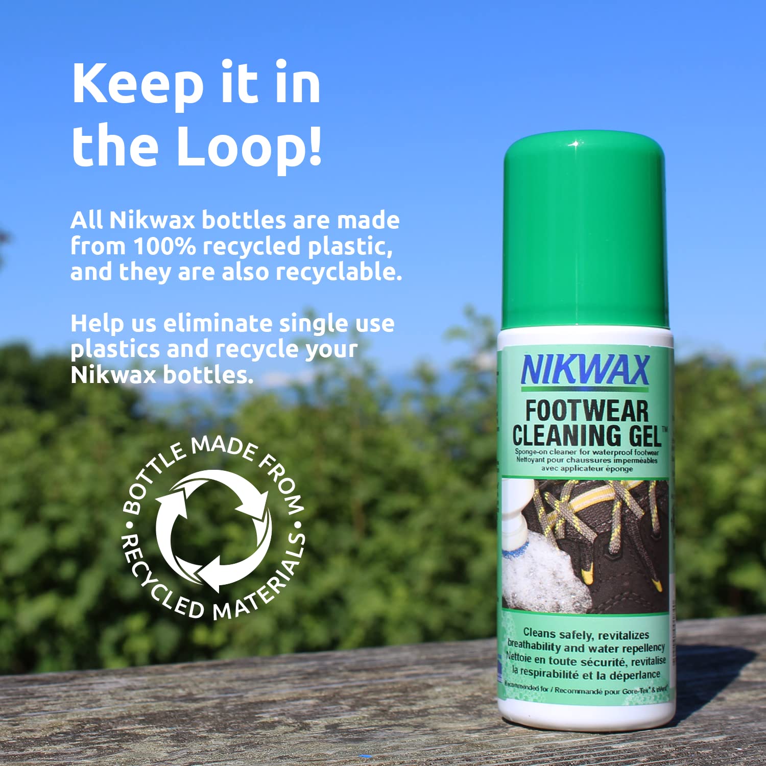 Nikwax Footwear Cleaning Gel, Shoe Care, Boot Cleaner for Suede, Leather, Fabric & Synthetic Materials, Safe for Gore-Tex, Waterproof, DWR