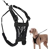 Sporn No Pull Dog Harness, Durable Nylon Mesh Harness for Large Dogs, No Choke Design, Padded Restraint Sleeves, Adjustable Fit, Easy On/Off, Large/XL for Extra Large Breeds, Black