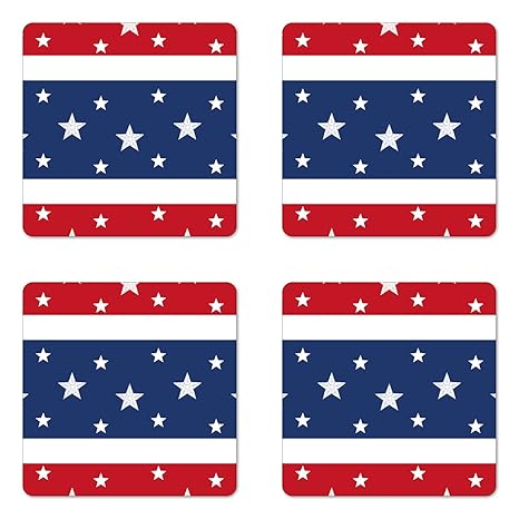 Amazon Com Lunarable Abstract Coaster Set Of 4 National Flag