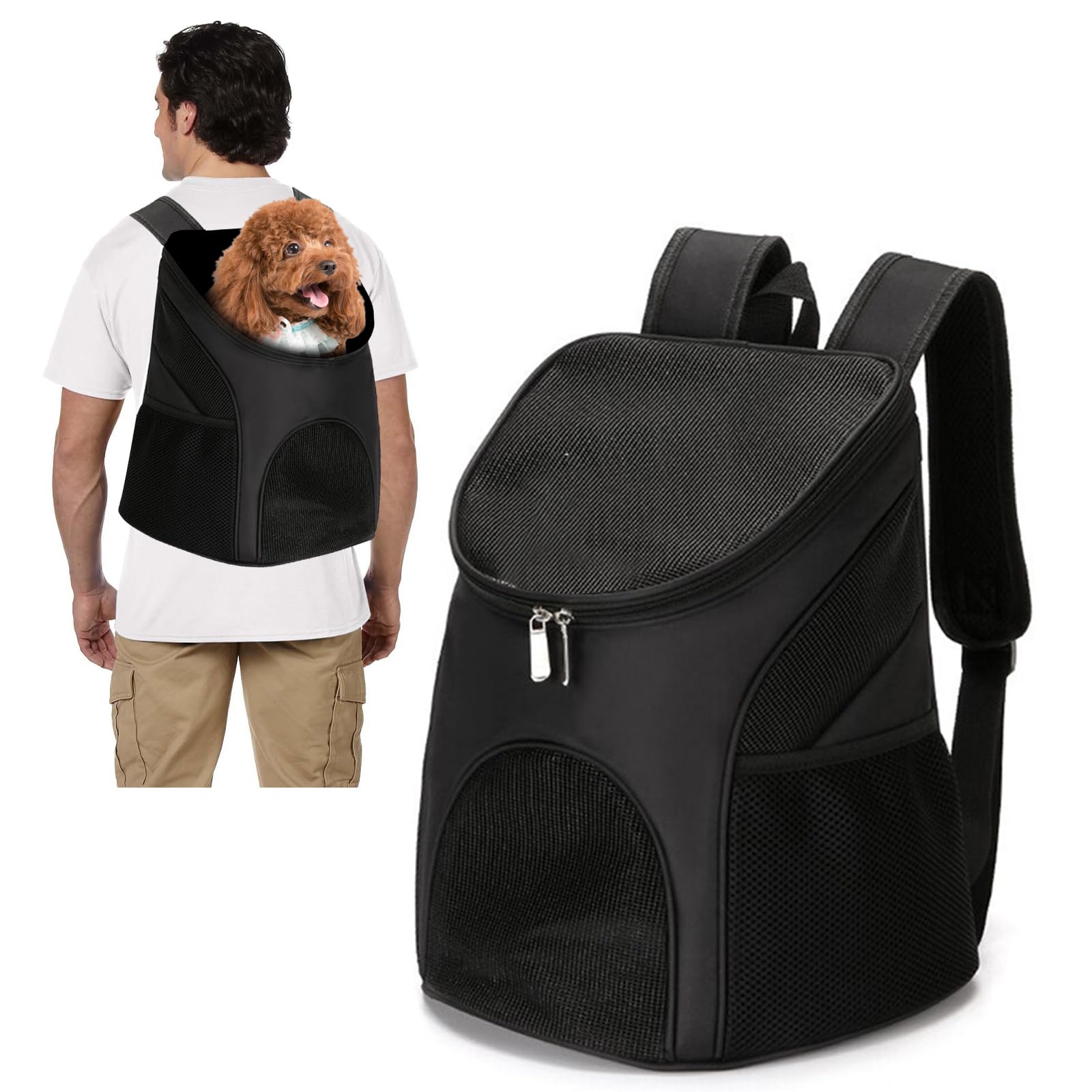 PETCUTE Pet Carrier Backpack Pouch for Small Cats and Dogs Ventilated Design Cat carrier for Travel Hiking Outdoor
