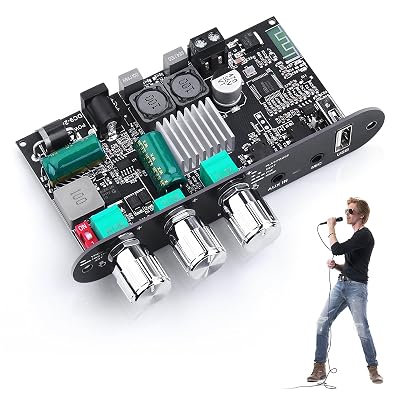 ZK-1001UM Bluetooth Amp 100W Mono Amplifier Board with TWS Box, Stereo Audio Amps with Boost for Home Outdoor DIY Speakers, DC 9-24V, MIC and Reverb, Supports BT/USB/AUX Input