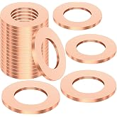 HNYYZL M12 Oil Drain Plug Crush Washer,20Pcs | M12 Copper Oil Pan Washer,Copper Crush Washers Sealing Gasket