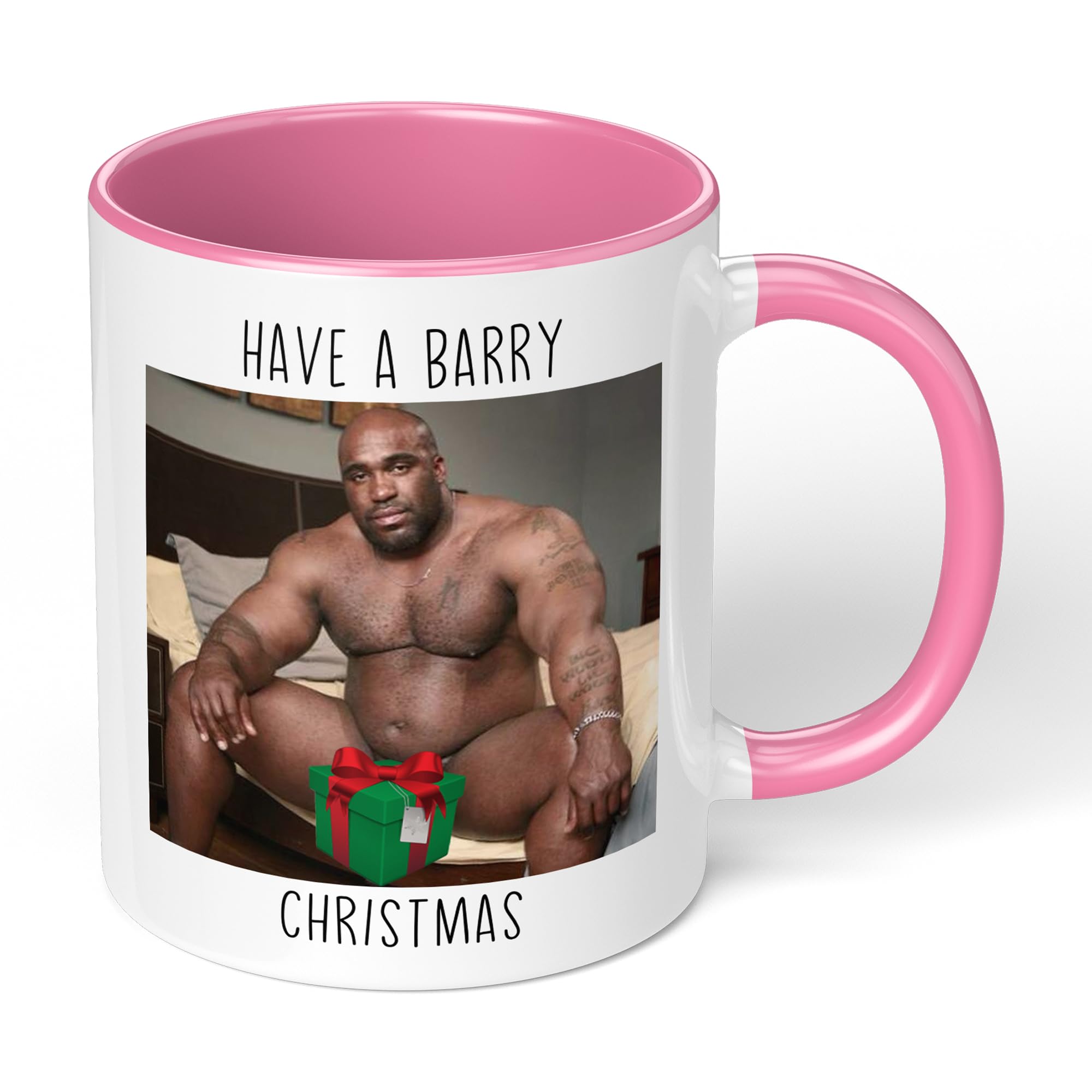 Print Maniacs Barry Wood Christmas 11oz Mug Gift Secret Santa Stocking Women Girls Her Hot Coffee Tea Xmas Present Adult Joke Funny Rude Naughty Present Mug (Pink Fill)