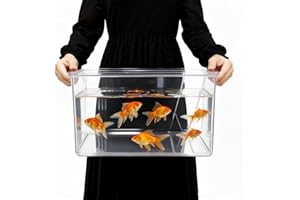 Geelin 2.5 Gallon Plastic Fish Tank Large Bowl Shatterproof with Crystal Clear Clarity for Terrarium, Flower Vase Centerpiece Gift for Fish Lovers(Square)