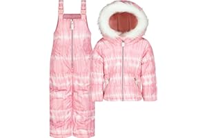 Jessica Simpson girls Two-piece Insulated Winter Snowsuit With Hooded Jacket and Ski Bib Overalls