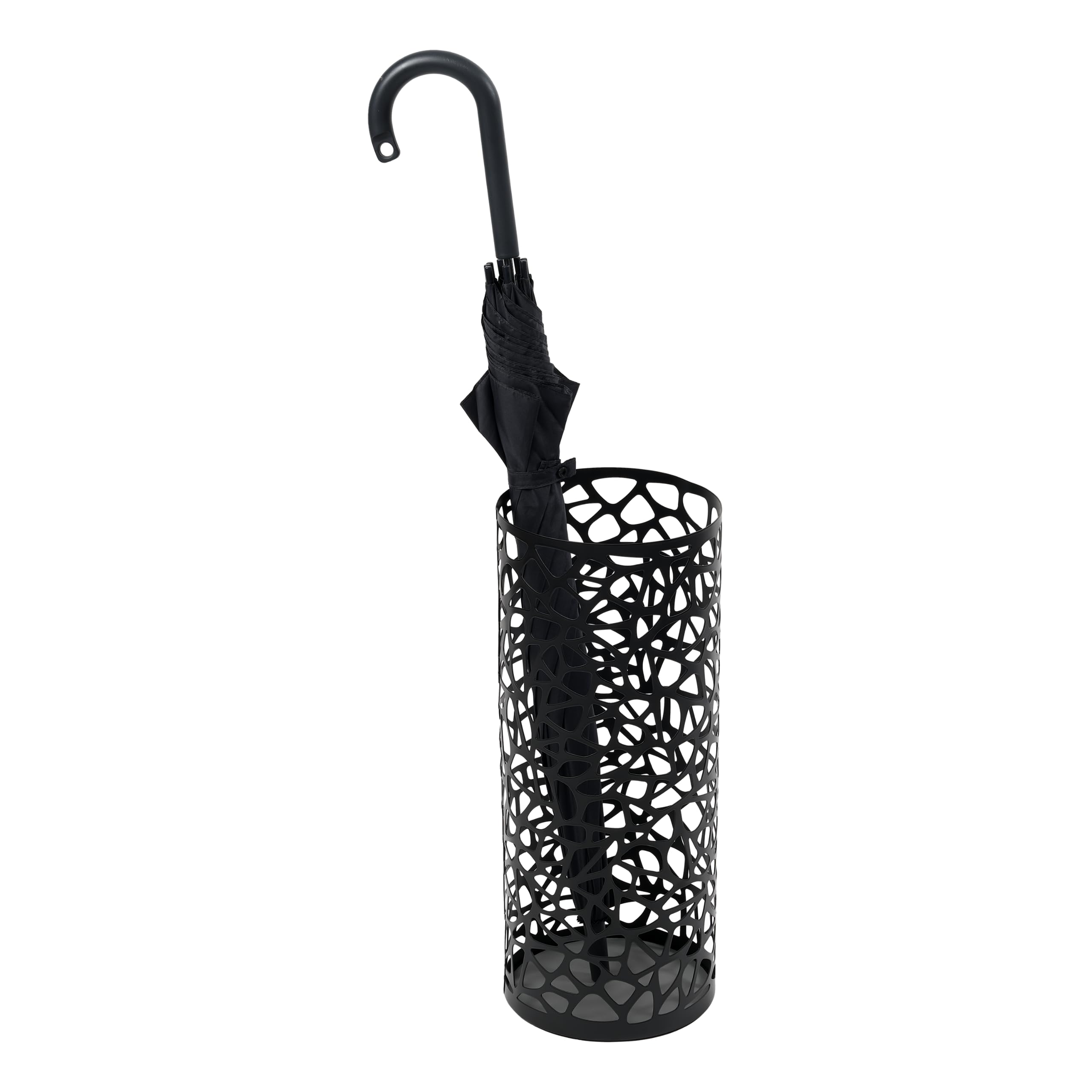 Yamazaki 6322 NEST Umbrella Stand Round, black, Steel, Minimalist, 19 x 19 x 46.5 cm