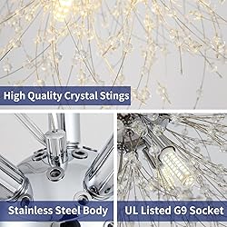 Modern Crystal Chandeliers Firework, 9-Light Chrome