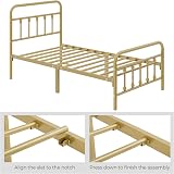 Yaheetech 3ft Single Bed Frame Vintage Iron Platform Bed Antique Gold view 6