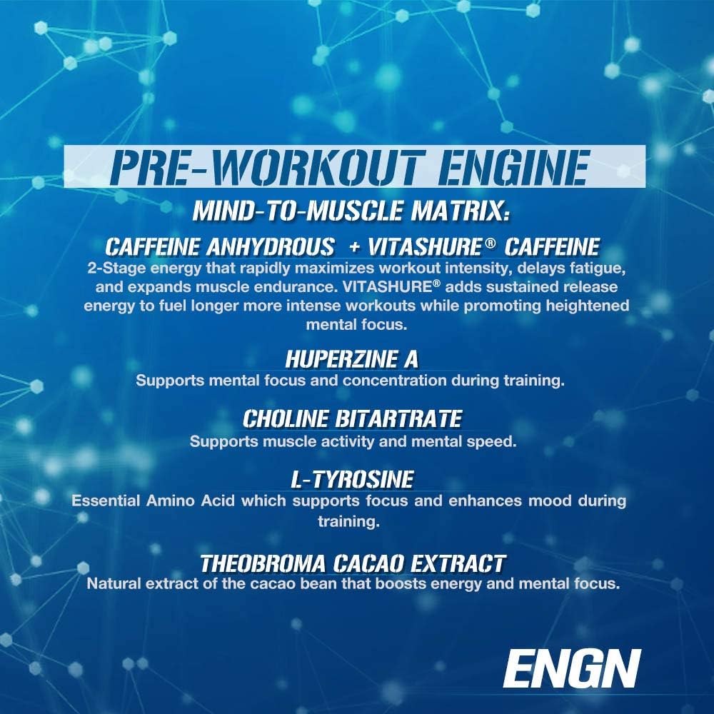 Evlution Nutrition ENGN Pre-Workout, Pikatropin-Free, 30 Servings, Intense Pre-Workout Powder for Increased Energy, Power, and Focus (Blue Raz): Health & Personal Care