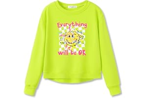 Serdomi Crop Sweatshirt for Little & Big Girls - Cool Top Clothes Stylish Graffiti/California/New York Size 6-18