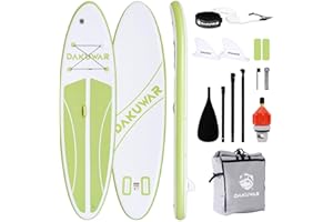 DAKUWAR Paddle Board 10'6''/10' Inflatable Stand Up Paddle Boards with SUP Accessories Ultra-Light Paddleboard Non-Slip Comfort Deck for Adults & Youth of All Skill Levels