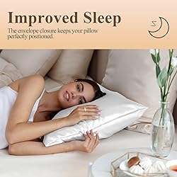 Silk Like Satin Pillowcase Queen Size, White Smooth