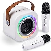 Mini Karaoke Machine for Kids with 2 Wireless Mics,TOP Singing Toys Birthday Gifts Ideas for Girls Ages 3,4,5,6,7,8,9,10,11,12+ Years Old,Great Gift Ages Girls,Boys Trend Party
