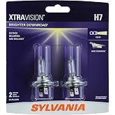 SYLVANIA H7 XtraVision Halogen Headlight Bulb, High or Low Beam, 2 Bulbs | Brighter High Beam, Low Beam, and Fog Light Helps to Improve Downroad Visibility