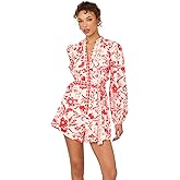 Adrianna Papell Print Tie Front Romper, White/Coral Multi, 4