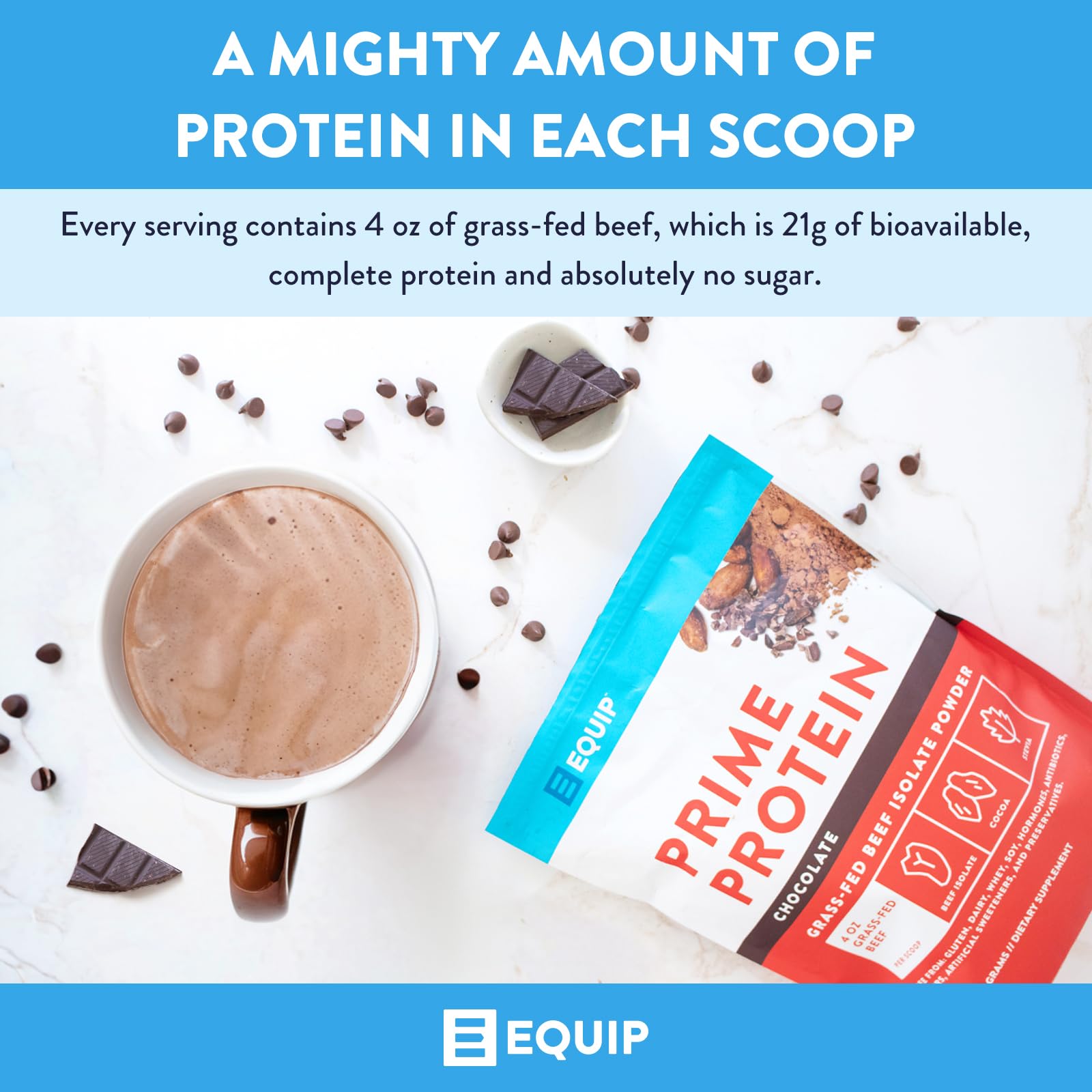Equip Foods Prime Protein Powder Chocolate & Prime Protein Powder Salted Caramel
