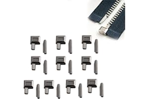  10 Set Zipper Repair Kit,Zipper Latch Slider Retainer&Insertion Pins,Alloy Repair Zippers Stopper Open End Zippe-r Stopper 