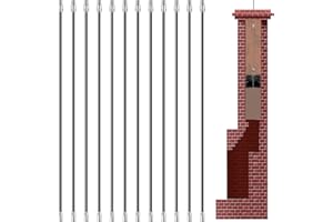 MADHOLLY 36FT Total Fiberglass Chimney Cleaning Rod - Chimney Brush Rod for 1/4" NPT Brushes, Extension Rods for Hearth Fireplace (3FT × 12Pcs)