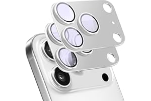 KUARMOR 2-Pack Shatterproof Camera Lens Protector for iPhone 17 Pro |AR Tempered Glass Strong Adsorption Metal Camera Cover Screen(Silvery)