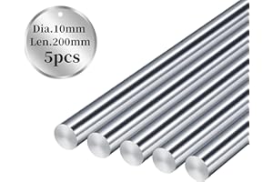 BELLA BAYS 304 Stainless Steel Round Rod 5pcs 10mm x 200mm (0.39 x 7.87 inches) Metric Length Tolerance ± 0.5mm for DIY Craft Making Industry Metal Working Hobby Storage Rack Model Making