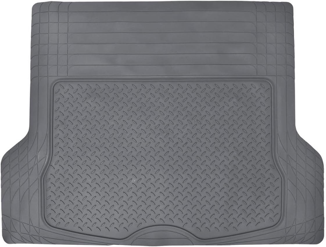 Motor Trend Heavy Duty Premium Rubber Cargo Mat Trimmable Trunk Liner for Trucks and Sedans Multi Size X-Large (Gray)