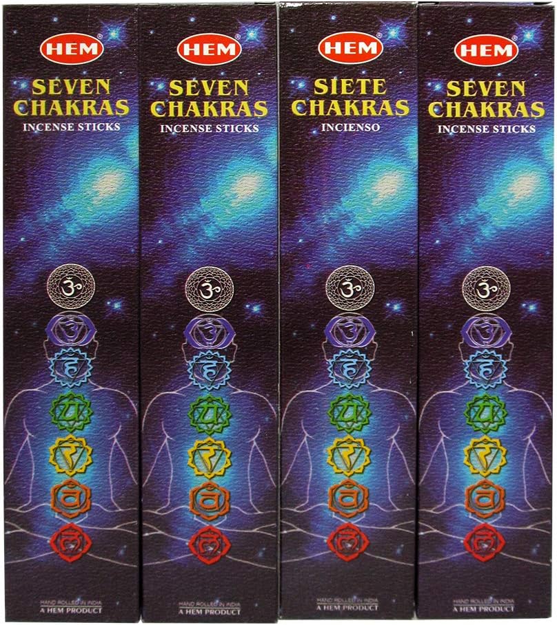 Hem 7 Chakra Incense 4 Packs, 35 Sticks per Pack, 7