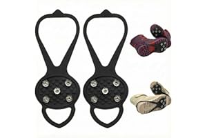 1 Pair Universal Non-Slip Gripper Spikes, 5-Tooth Steel Nails Ice Cleats for Shoes and Boots, Microspikes for Hiking Traction
