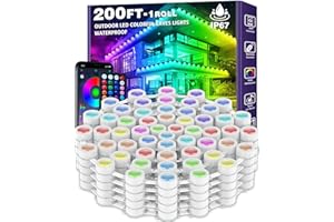 SINLEY Permanent Outdoor RGB Lights,Waterproof Smart LED Eaves Lights with App/Remote Control,for Christmas and All Holiday Decor,Daily and Accent Lighting,House Roof and Garden Lighting (200FT)