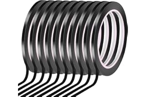 WSPER 10 Rolls 1/8" Whiteboard Tape Self-Adhesive Vinyl Tape for Pinstripe Dry Erase Board Tapes Lines, 131 Feet Long per roll