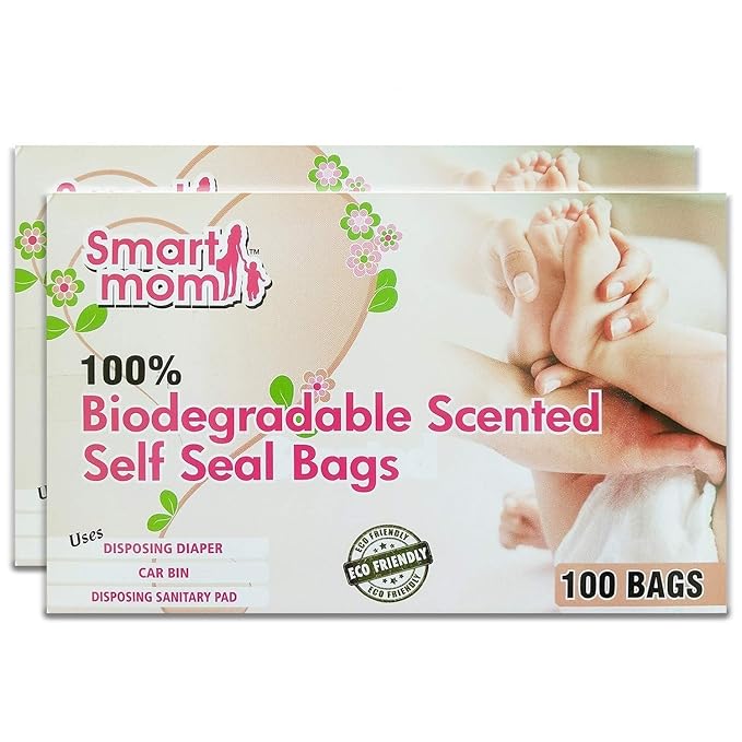 Buy Lifekrafts Smart mom Scented, Biodegradable and Eco Friendly Disposable Diaper Bags (White