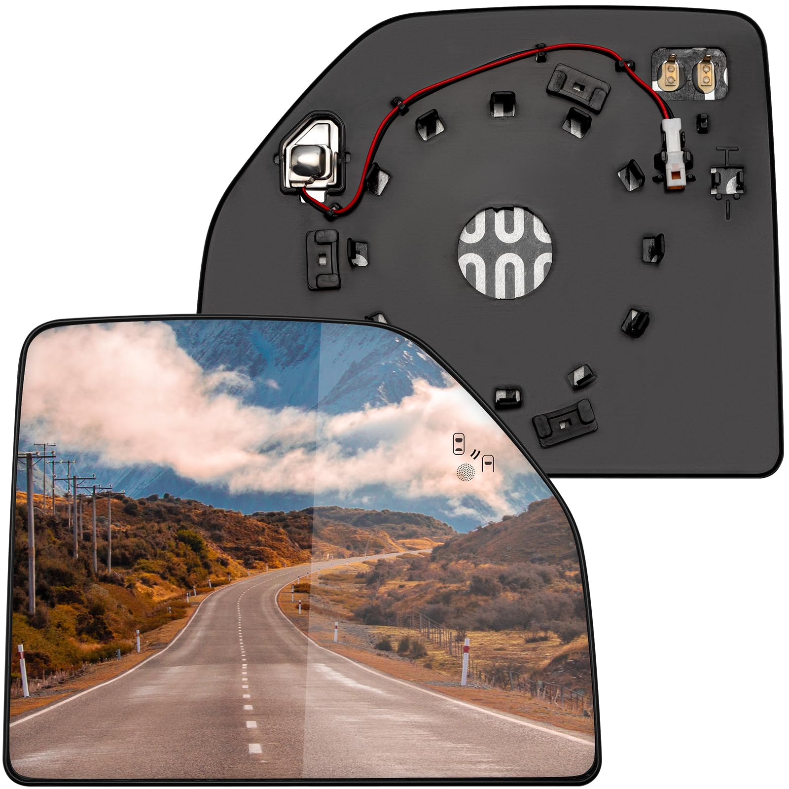 Photo 1 of LOIYLLEN Passenger Side Mirror Replacement for Ford F150 2015-2020, F250 2017-2022, F350 2017-2019 - Right Side Mirror Glass, Rear View Mirrors Glass with Power Heated & Blind Spot