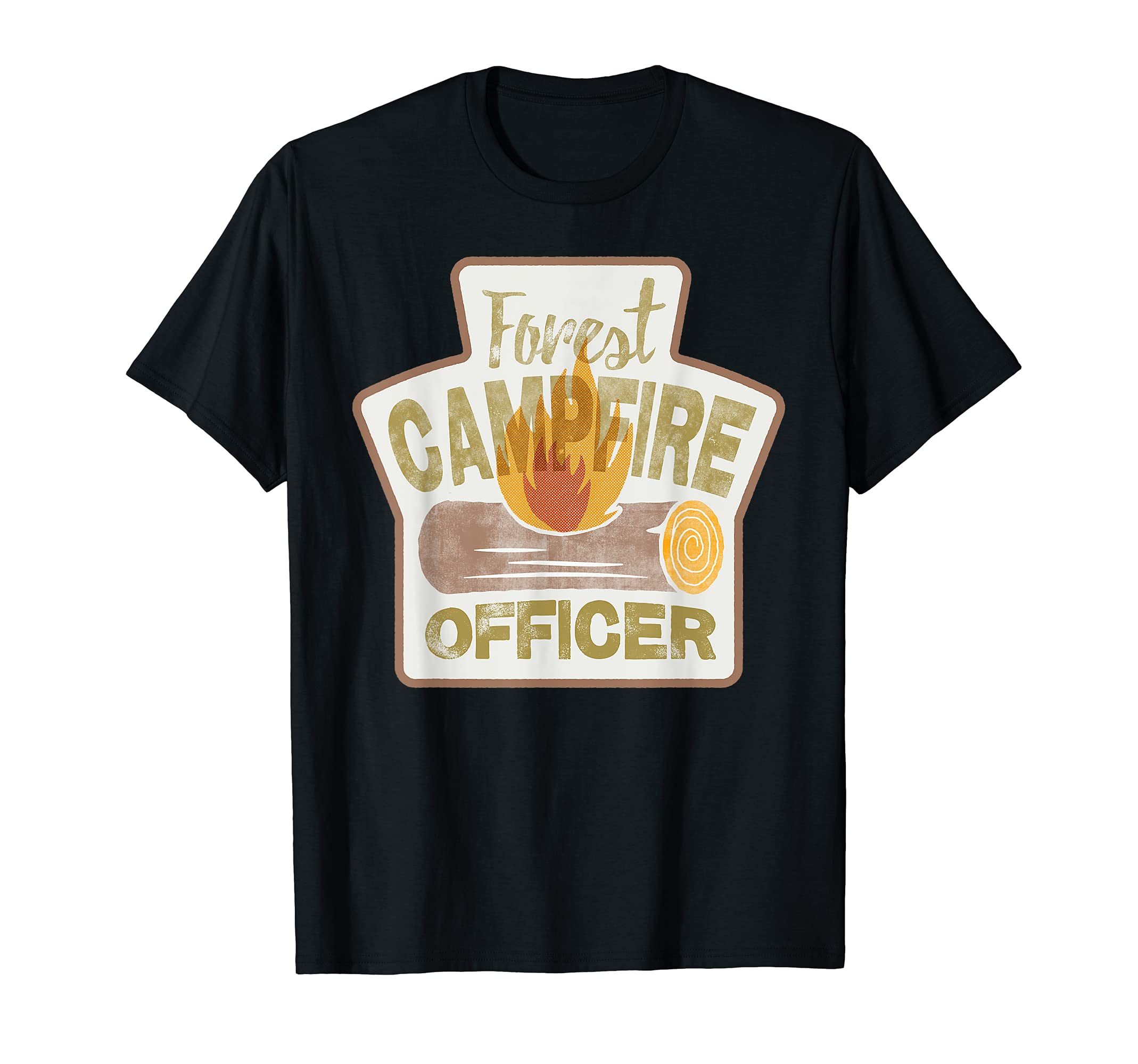 Forest Campfire Officer Master of Camping Camper Hiker Grill T-Shirt