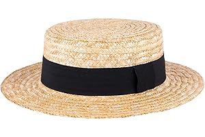 ZAKIRA Classic Straw Boater Hat Handmade from Natural Straw