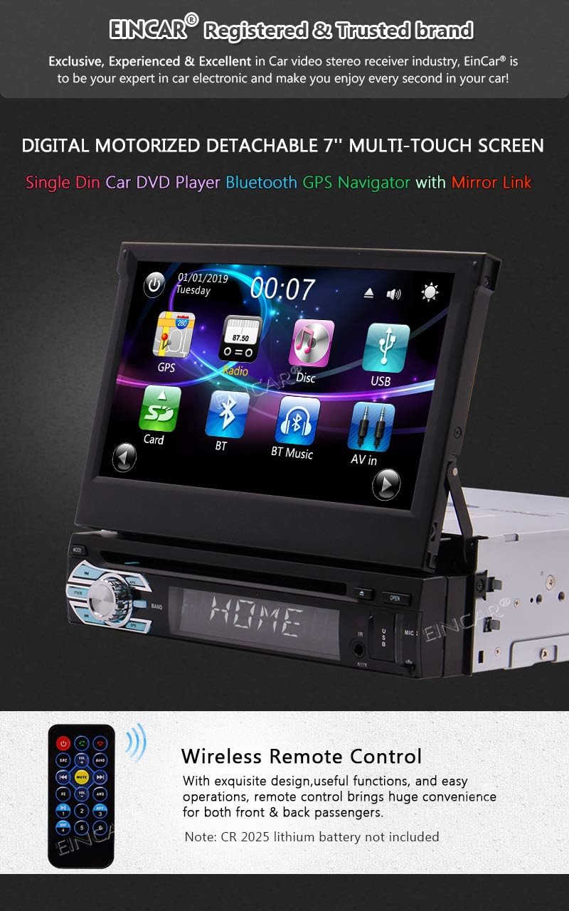 EINCAR Touch Screen Car Stereo Backup Camera CD Player with Bluetooth ...